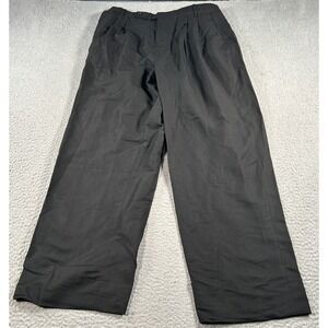 Banana Republic Puddle Pants Men's 34x28 Black Linen Dress Relaxed Wide-Leg NWT